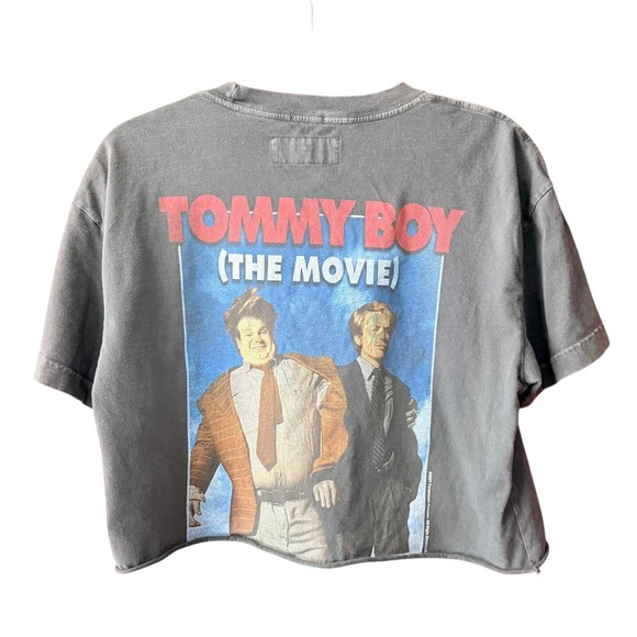 Abercrombie & Fitch Tops - Abercrombie & Fitch Tommy Boy Holy Schnikes Cropped Graphic Tee Grey Women's Med